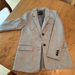 Talbots Light Gray Herringbone Blazer